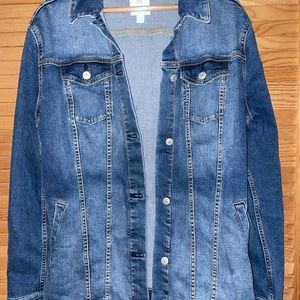 Hip length denim jacket